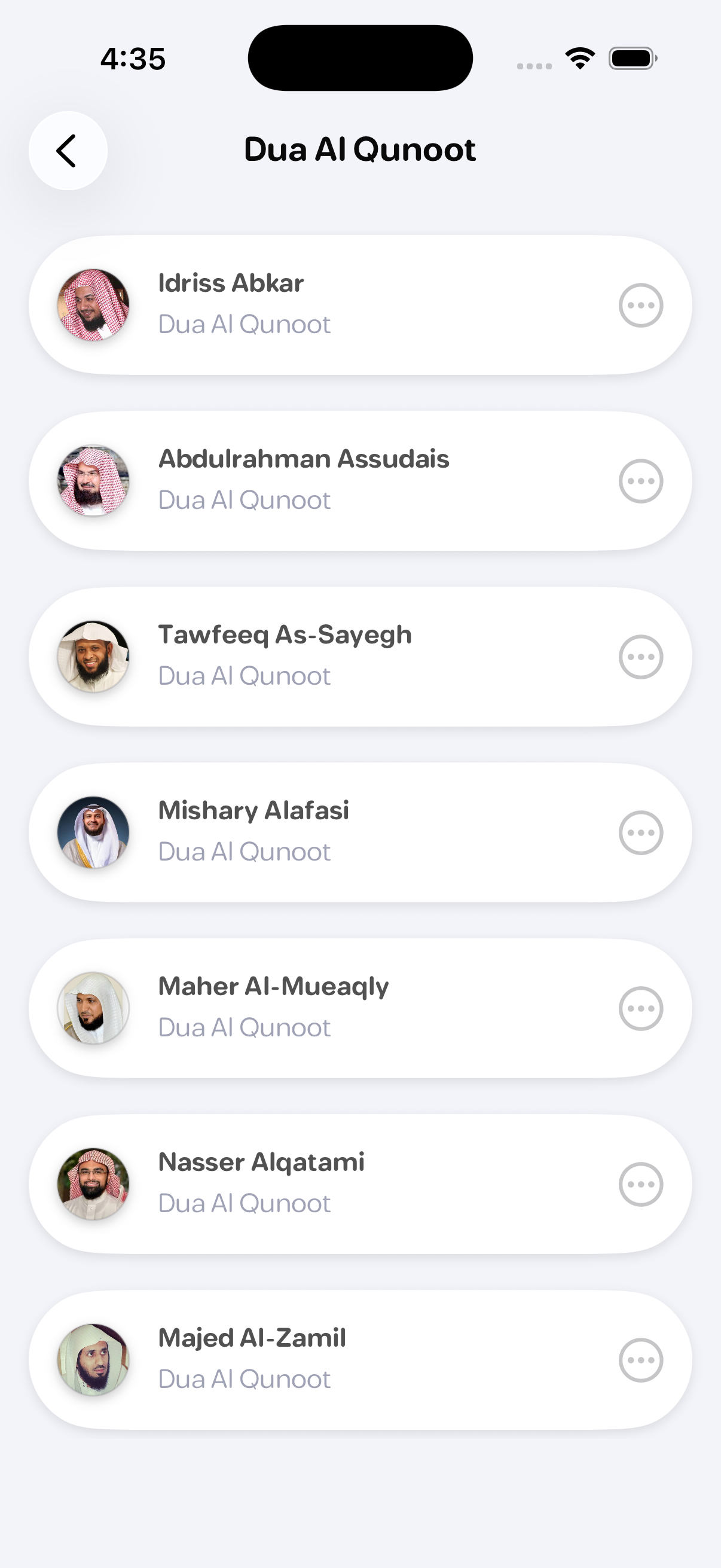 Reciters list